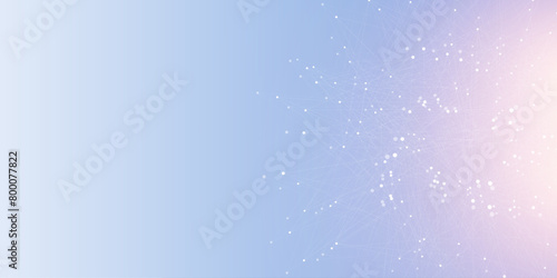 Abstract tech network connection dots. Digital technology and big data analysis background. White background with plexus lines. Geometric background with abstract mesh