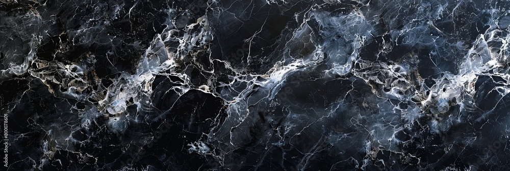 Obraz premium Sophisticated Luxury of Black Marble with White Veining