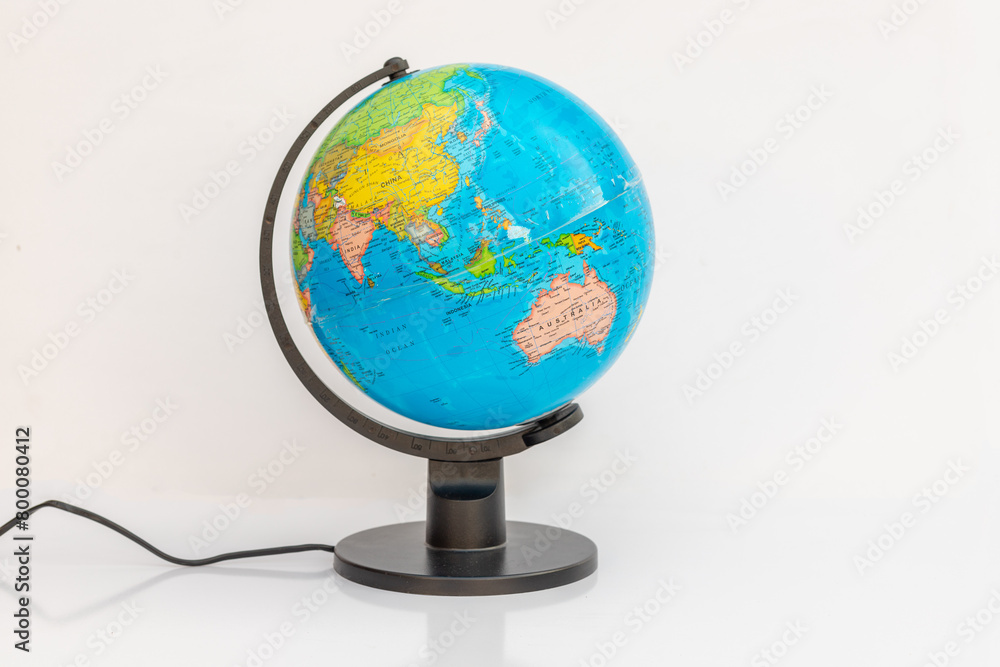 Educational globe earth map for classroom learning isolated on white background Educational globe earth map for classroom learning isolated on white background