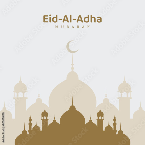 Eid Al Adha Mubarak Social Media Post Beautiful Islamic Background (ID: 800080610)