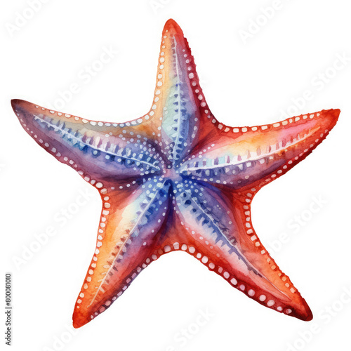 Watercolor Popular Starfish  clipart Illustration  Generative Ai