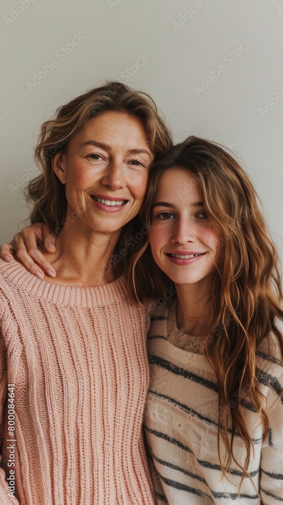 Portrait of mother and daughter Portrait of mother and daughter