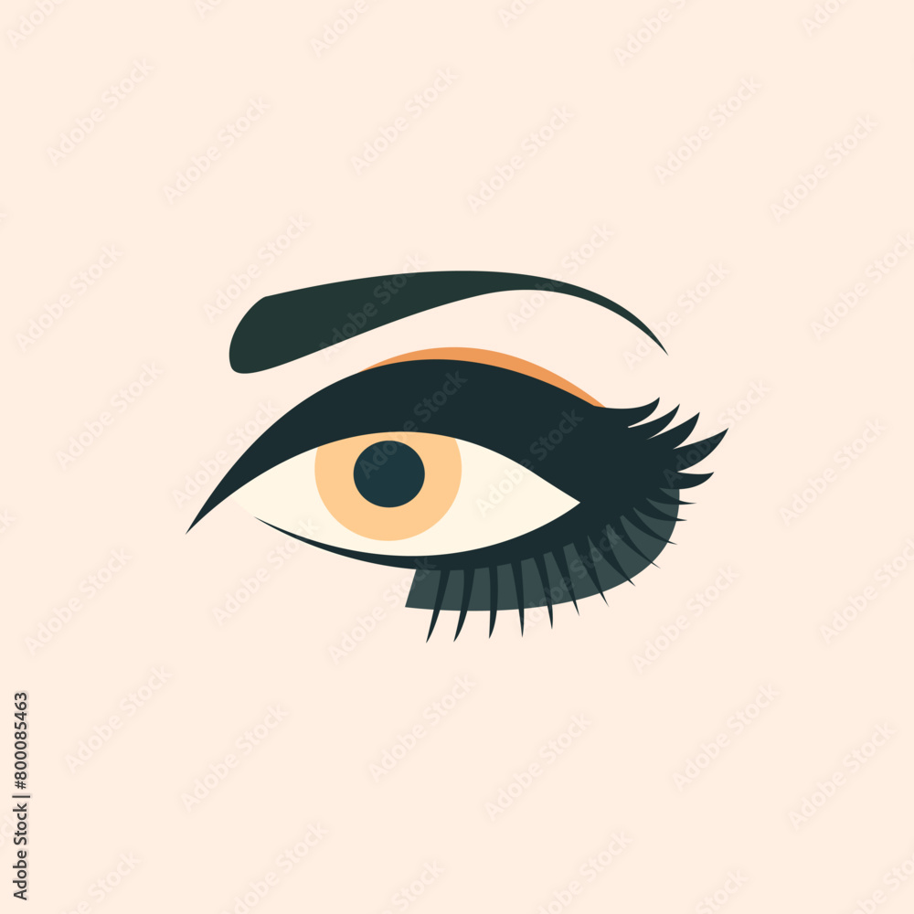 Light Orange Eye Vibrant Isolated Flat Image. Perfect for different cards, textile, web sites, apps Light Orange Eye Vibrant Isolated Flat Image. Perfect for different cards, textile, web sites, apps