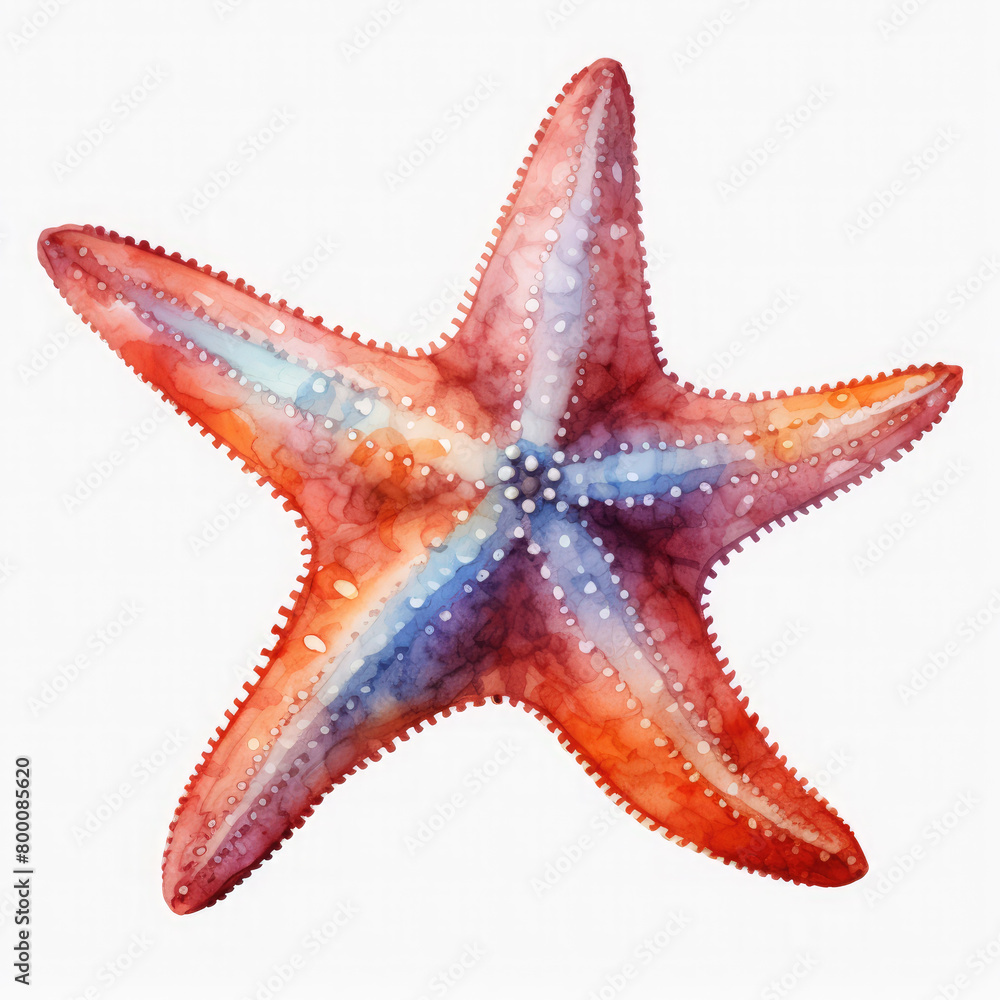 Watercolor Popular Starfish, clipart Illustration, Generative Ai Watercolor Popular Starfish, clipart Illustration, Generative Ai
