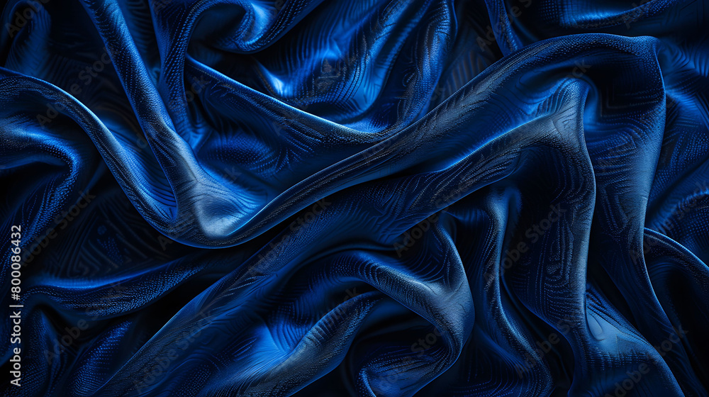 Obraz premium Elegant Blue Velvet Texture with Luxurious Fabric Folds in High-End Fashion and Design