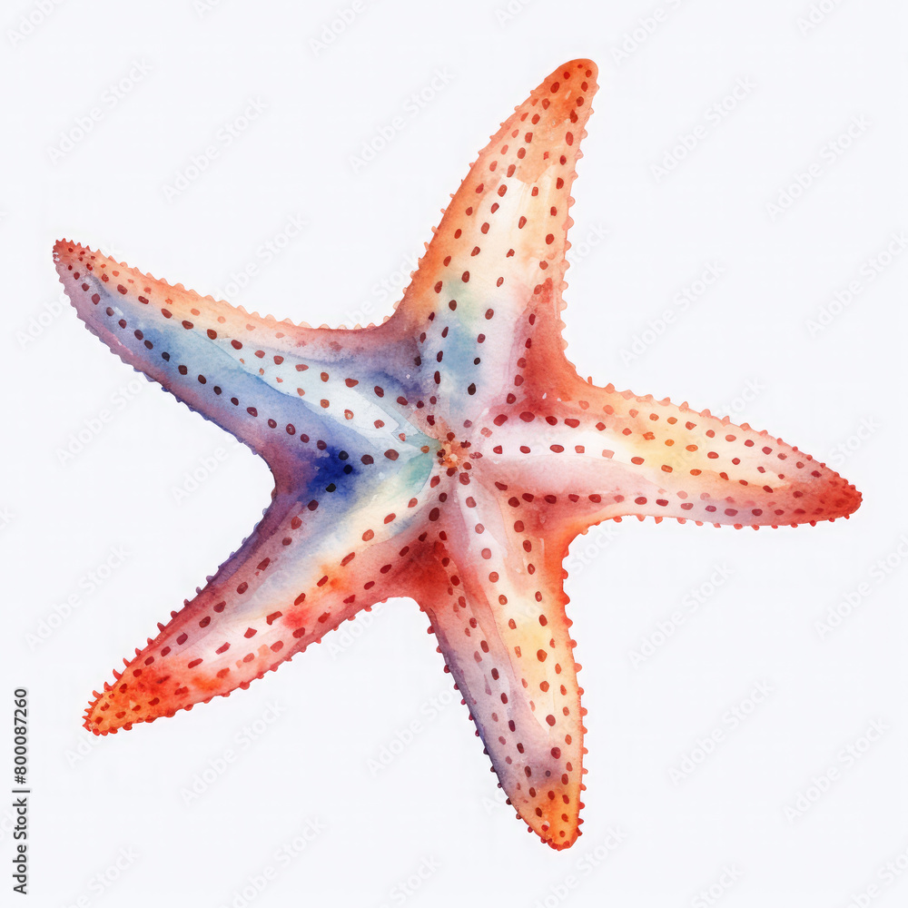 Watercolor Popular Starfish, clipart Illustration, Generative Ai Watercolor Popular Starfish, clipart Illustration, Generative Ai