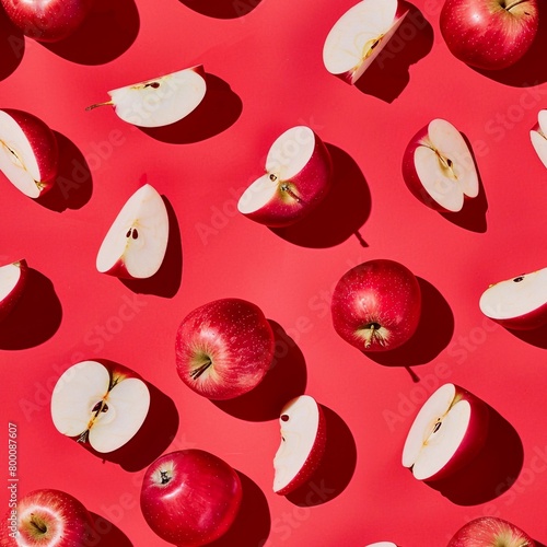 red apple, pattern, vector, seamless, wallpaper, background