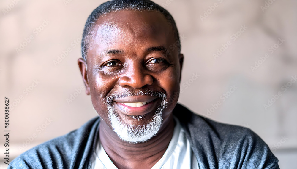 The pleasant-looking middle-aged man, smiling towards the camera in close-up The pleasant-looking middle-aged man, smiling towards the camera in close-up