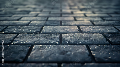 Paving slabs stretching with a perspective into the distance, road, way, gray color