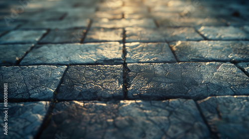 Paving slabs stretching with a perspective into the distance, backdrop, background, street, road, way, grey color, sunlit
