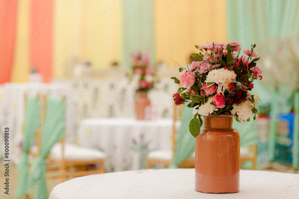 Beautiful romantic elegant wedding decor for a luxury dinner 