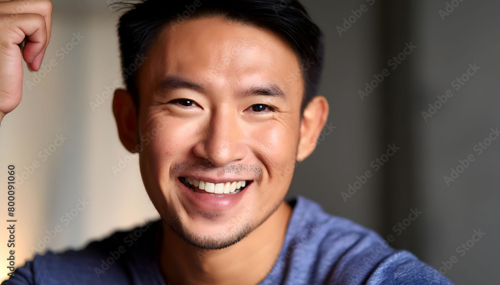 The pleasant-looking middle-aged man, smiling towards the camera in close-up The pleasant-looking middle-aged man, smiling towards the camera in close-up