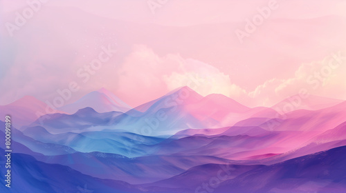 Pastelle mountain landscape