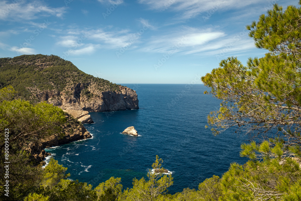 Beautiful view of Cap Portitxol cape,  Sant Antoni de Portmany, Balearic Islands, Spain