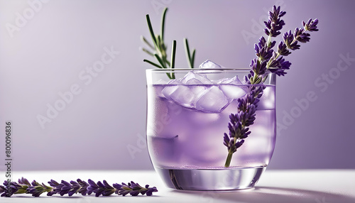 Fresh lavender cocktail on a white table. Professional photography, bokeh, natural lighting © Kubista