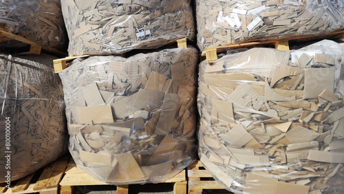 Palettes de sacs de carton à recycler