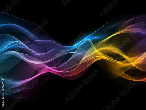 a colorful wave of smoke on a black background