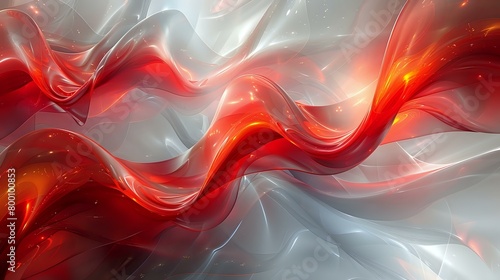 Vibrant Red Ribbons: Dynamic Abstract Composition