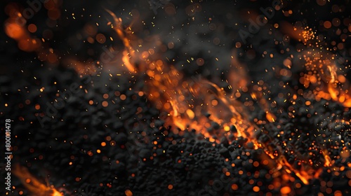 Black Pattern Texture, Orange Embers