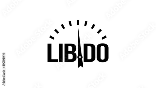 Libido emblem, black isolated silhouette