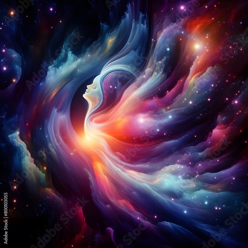 Abstract colorful shapes  Ethereal Echo swirling  dreamlike atmosphere © MDSAIDE