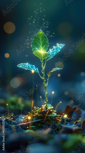 Resilient Flora Powered by Glowing Isotopes in a Minimalist Ecosystem photo