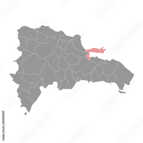 Samana Province map  administrative division of Dominican Republic. Vector illustration.