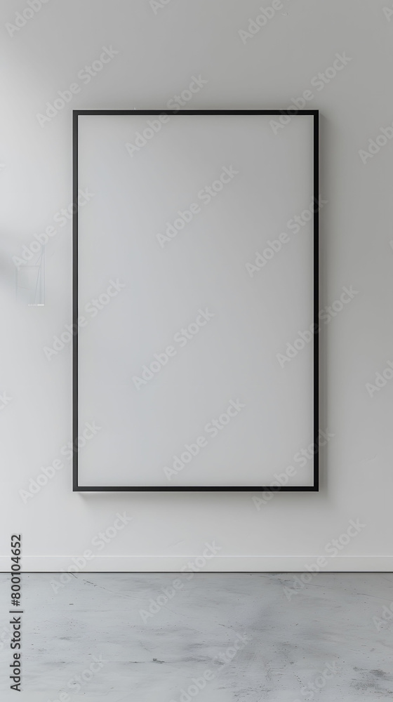 Modern Apartment Interior Showcasing Minimalism With Empty Picture Frame Modern Apartment Interior Showcasing Minimalism With Empty Picture Frame