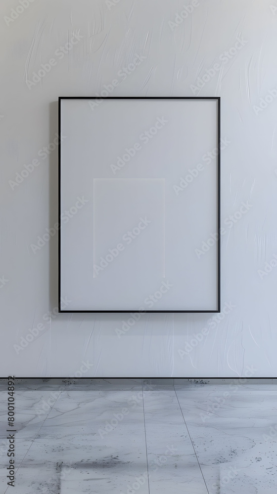Modern Apartment Interior Showcasing Minimalism With Empty Picture Frame Modern Apartment Interior Showcasing Minimalism With Empty Picture Frame