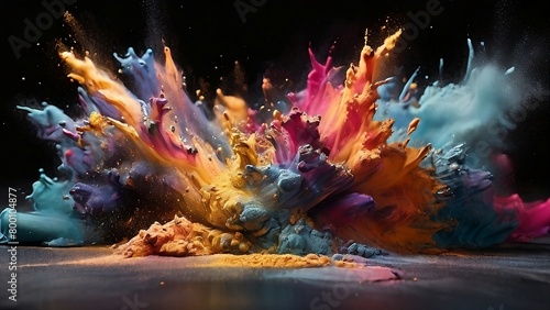 Explosion of colorful paint background.