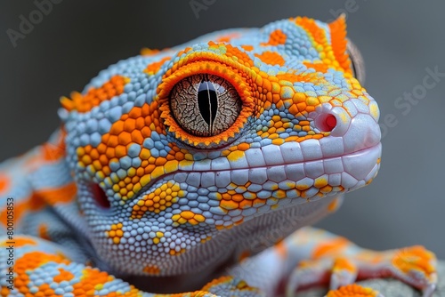 Tokay Gecko  Gripping onto a textured surface with its unique toe pads  showing versatility.
