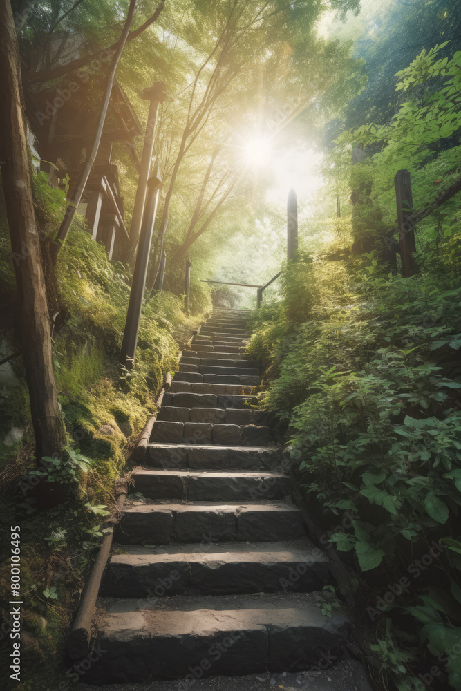 Obraz premium 道, 階段, 石段, 都市, 建築, Road, stage, stone section, urban, construction