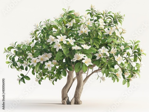  Bauhinia acuminata tree isolated on white background  photo