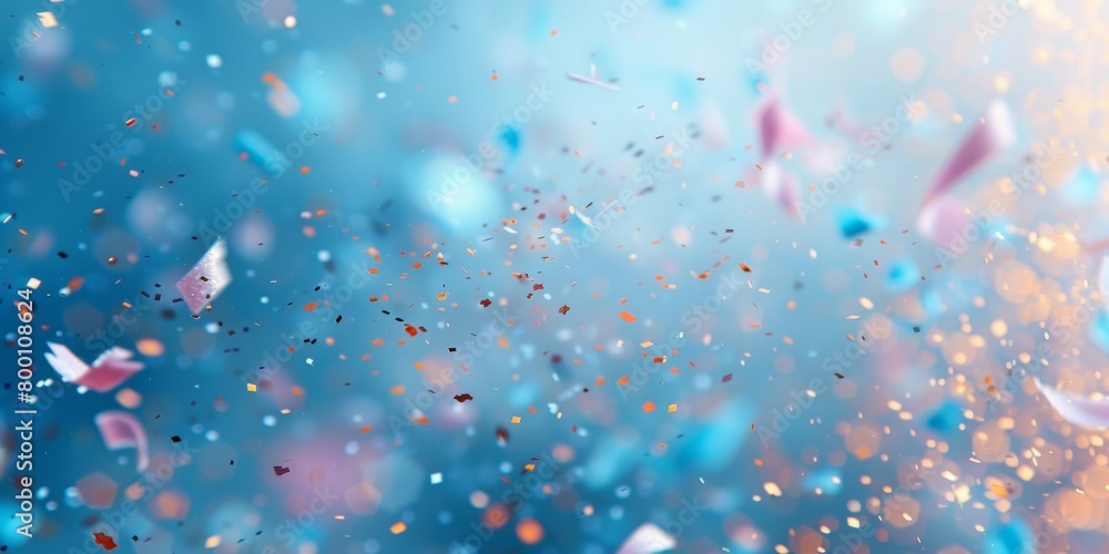 Abstract background with shimmering particles and bokeh on a blue gradient Abstract background with shimmering particles and bokeh on a blue gradient