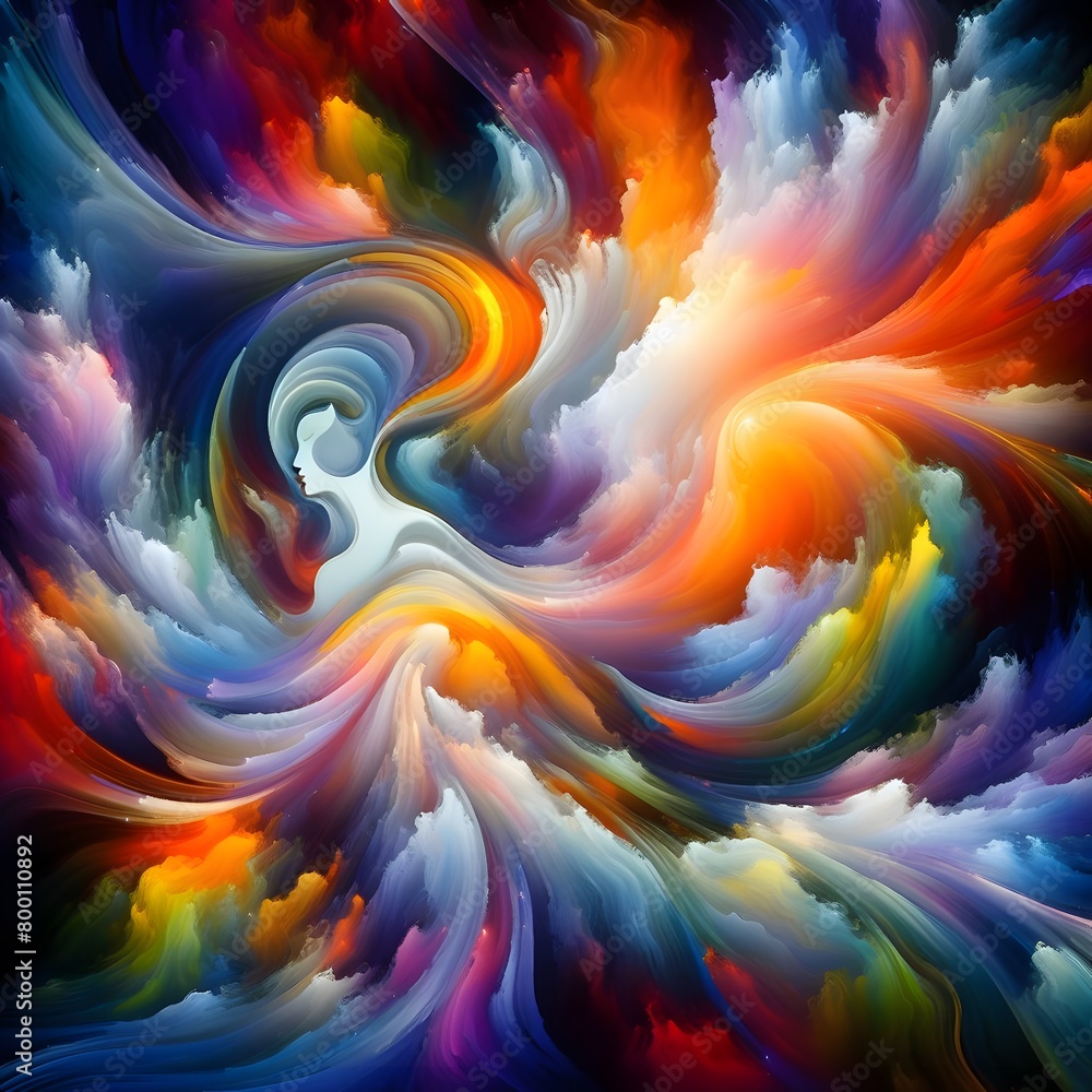 Fototapeta premium Abstract colorful shapes Ethereal Echo swirling dreamlike atmosphere
