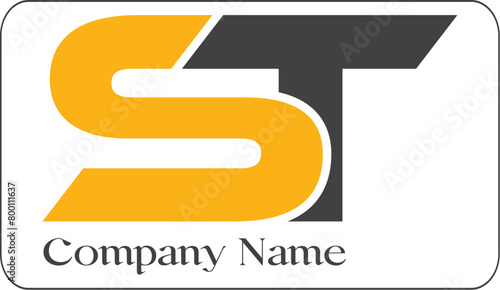 st letter logo design vector illustration template, letter s and t logo vector