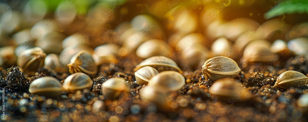 overhead of germinated cannabis seeds overhead of germinated cannabis seeds