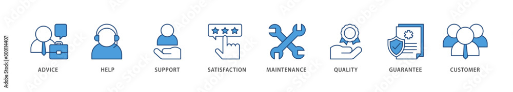 After sales service icons set collection illustration of advice, help, support, satisfaction, maintenance, quality, guarantee, customer icon live stroke and easy to edit After sales service icons set collection illustration of advice, help, support, satisfaction, maintenance, quality, guarantee, customer icon live stroke and easy to edit
