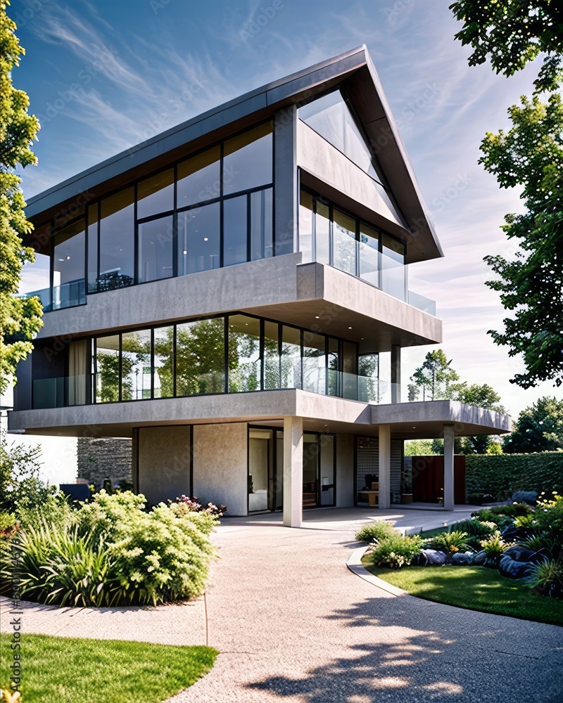 Fototapeta premium modern house exterior architecture design
