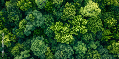 aerial view of the green forest panoramic background