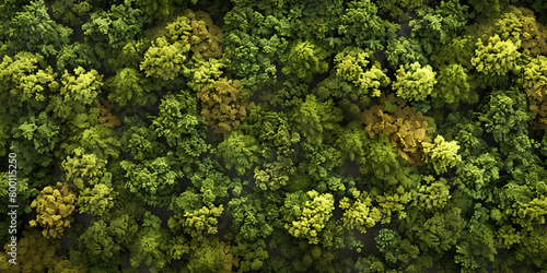 aerial view of the green forest panoramic background