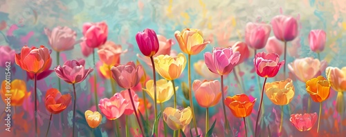 pink and yellow tulips © Svitlana