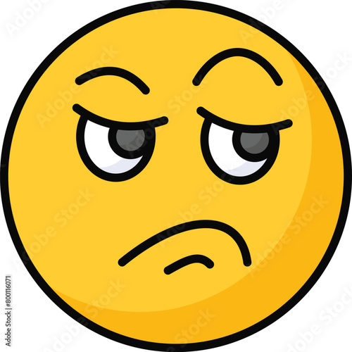Pixel perfect icon of jealous emoji, isolated on white background