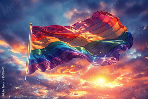 Pride Month, LGBTQ Greeting Card Background, Generative AI