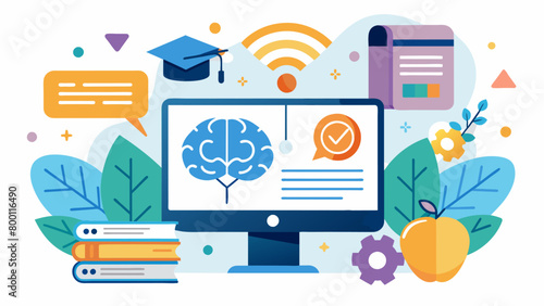 A website offering resources and support for neurodivergent college students including study tips accommodations information and a forum to connect. Vector illustration