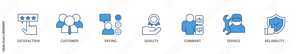 Feedback icons set collection illustration of satisfaction, customer, rating, quality, comment, service and reliability icon live stroke and easy to edit Feedback icons set collection illustration of satisfaction, customer, rating, quality, comment, service and reliability icon live stroke and easy to edit