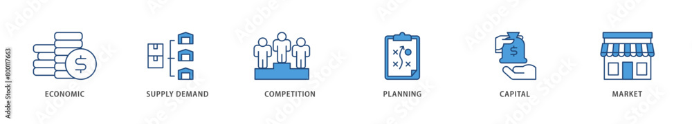 Market economy icons set collection illustration of economic, supply demand, competition, planning, capital, market icon live stroke and easy to edit Market economy icons set collection illustration of economic, supply demand, competition, planning, capital, market icon live stroke and easy to edit