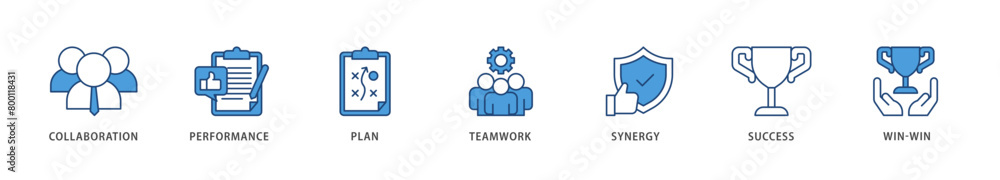 Partnership icons set collection illustration of collaboration, performance, plan, teamwork, synergy, success and win win solution icon live stroke and easy to edit Partnership icons set collection illustration of collaboration, performance, plan, teamwork, synergy, success and win win solution icon live stroke and easy to edit