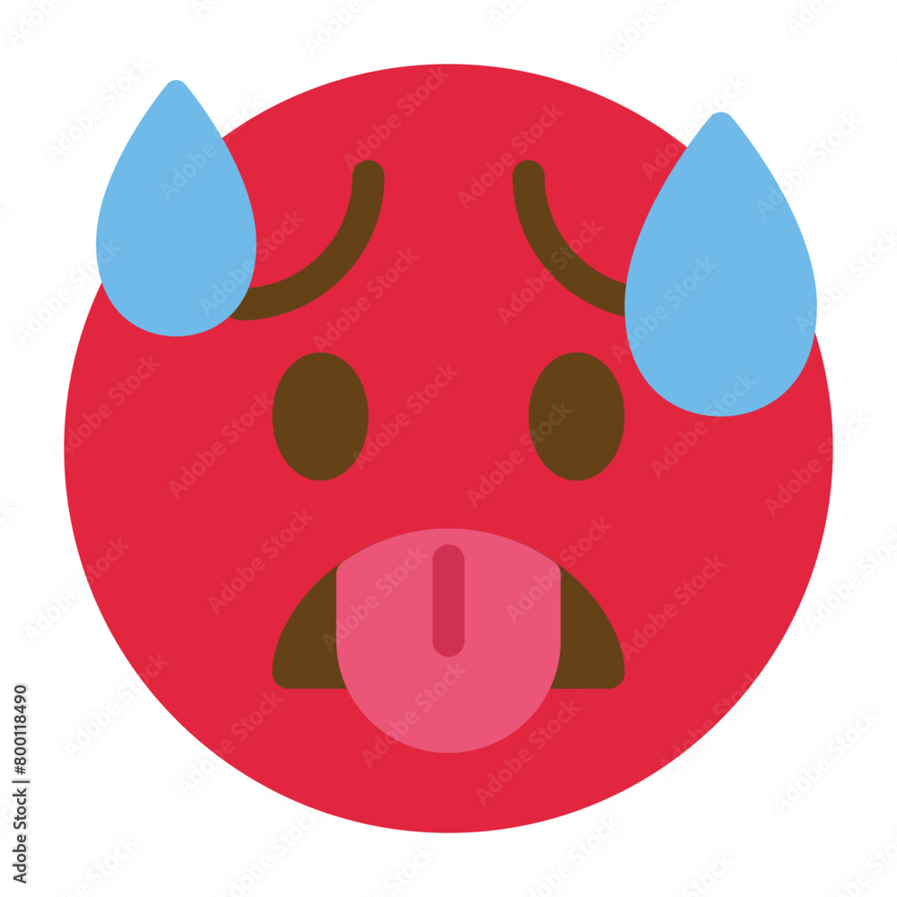 Obraz premium Hot Face Emoji Icon