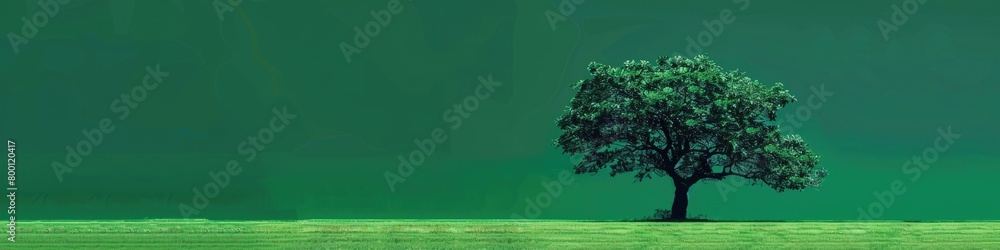 Obraz premium A small tree growing on a green background. The concept of ecological Earth Day.